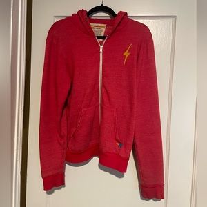 Aviator nation red bolt zip up jacket